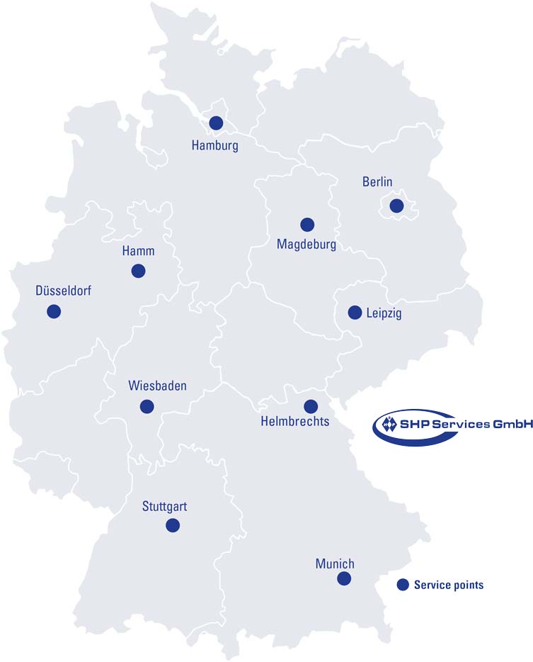 Service Points of SHP Services GmbH