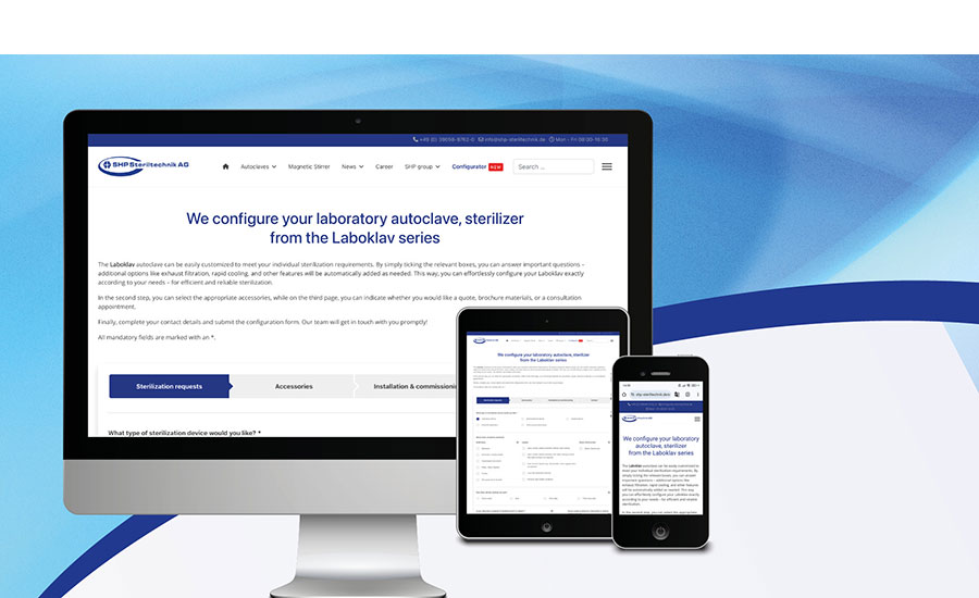 Online configurator for autoclaves: