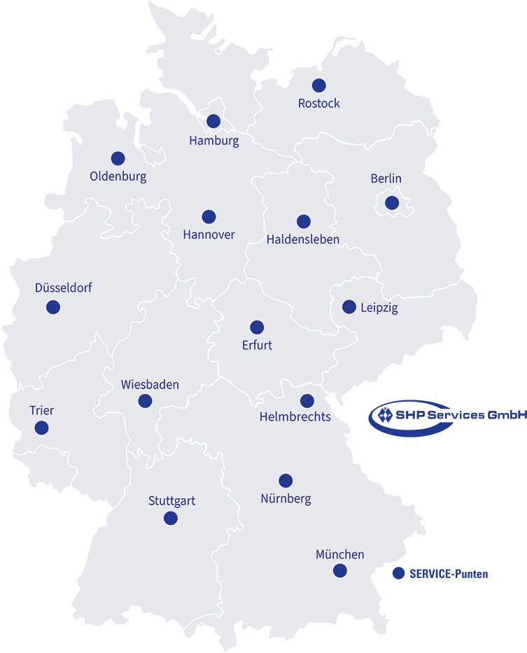 Servicepunten van SHP-Services GmbH Servicepunten van SHP-Services GmbH