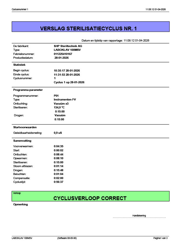 Sterilisatieprotocol